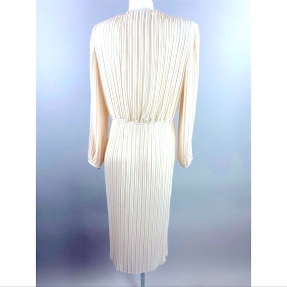 Vtg silky Victorian dress 50s 60s edwardian Cottagecore Lace longsleeve vintage - Picture 15 of 16